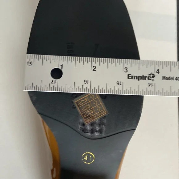 fashion shoes Brown patent leather Flat Size 10/41 NWT sling back fasten Gems - Picture 6 of 8